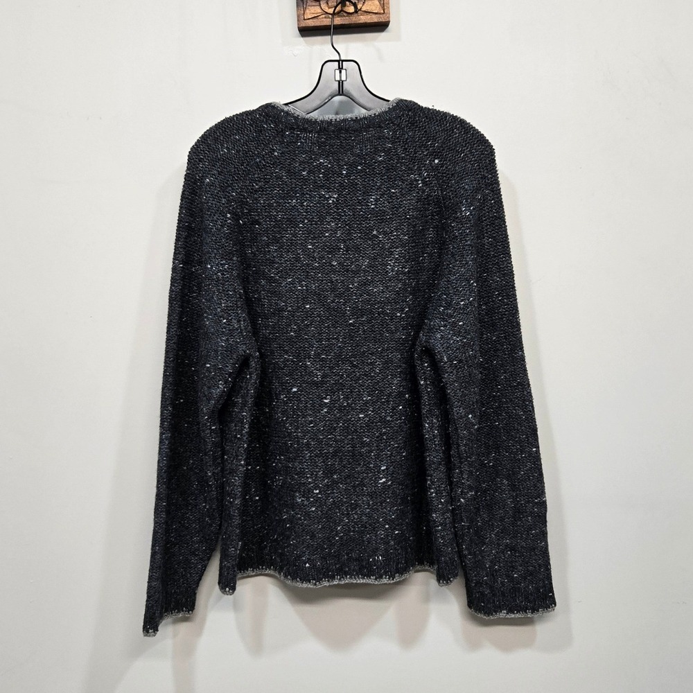 Woolrich Sweater Large Onyx Heather Bird Embroidered Vintage Wool Blend Cottage - Picture 3 of 8